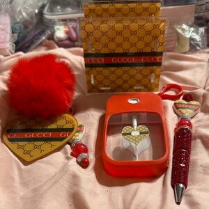 Red and Gold 5 piece Accessory Set.